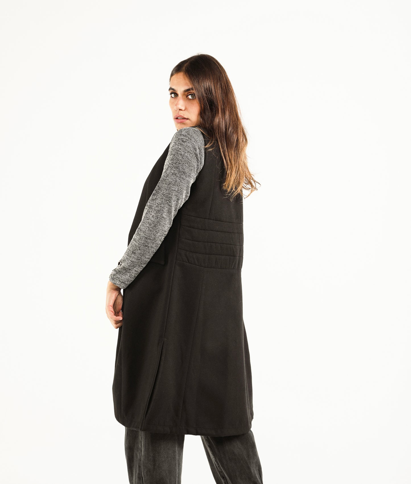 Long wool vest