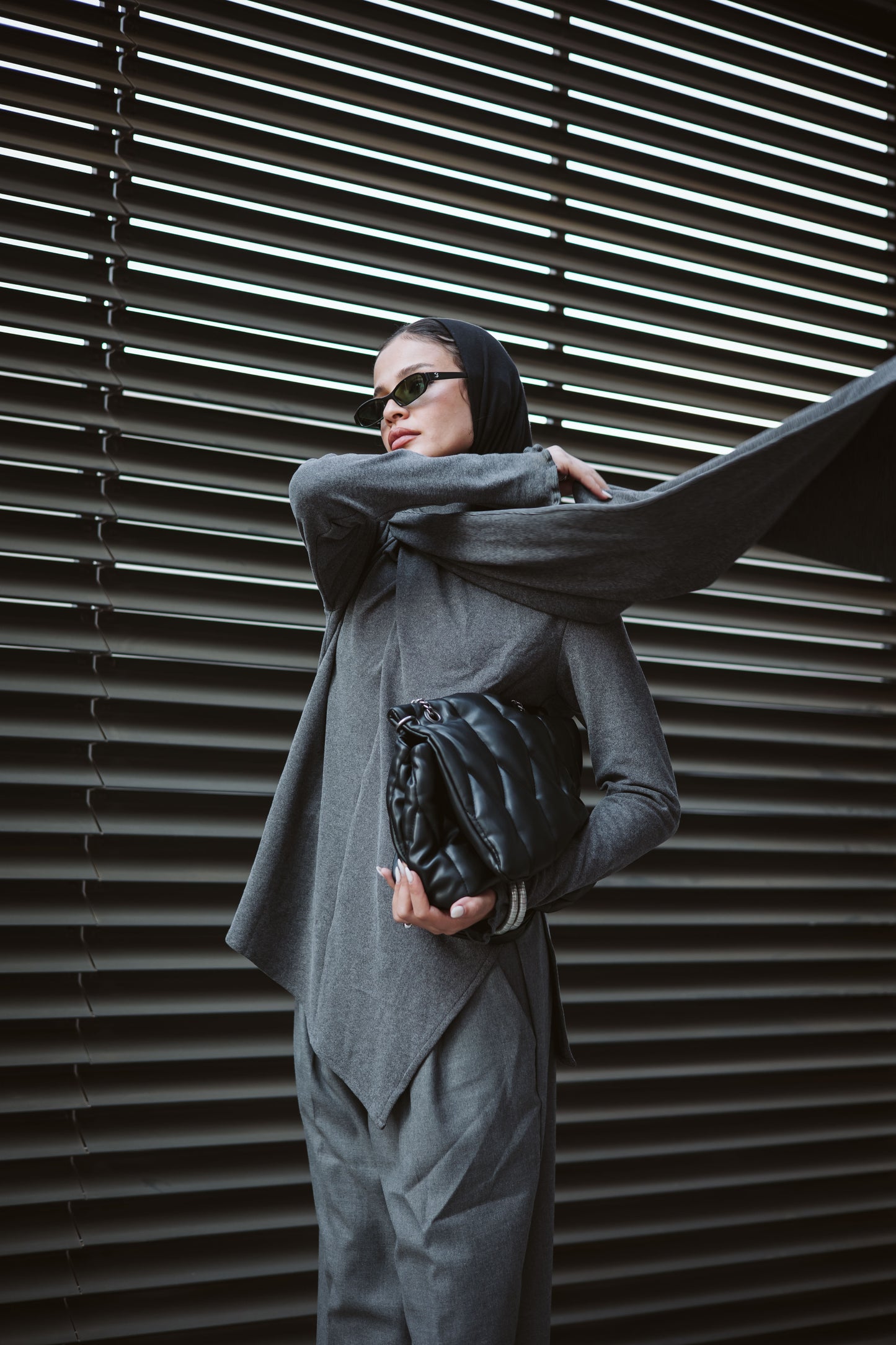 Scarfed wool Top