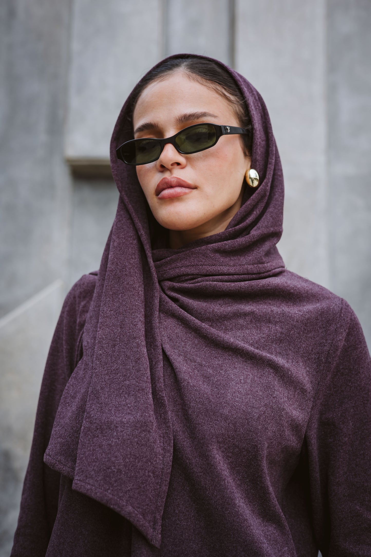 Scarfed wool Top