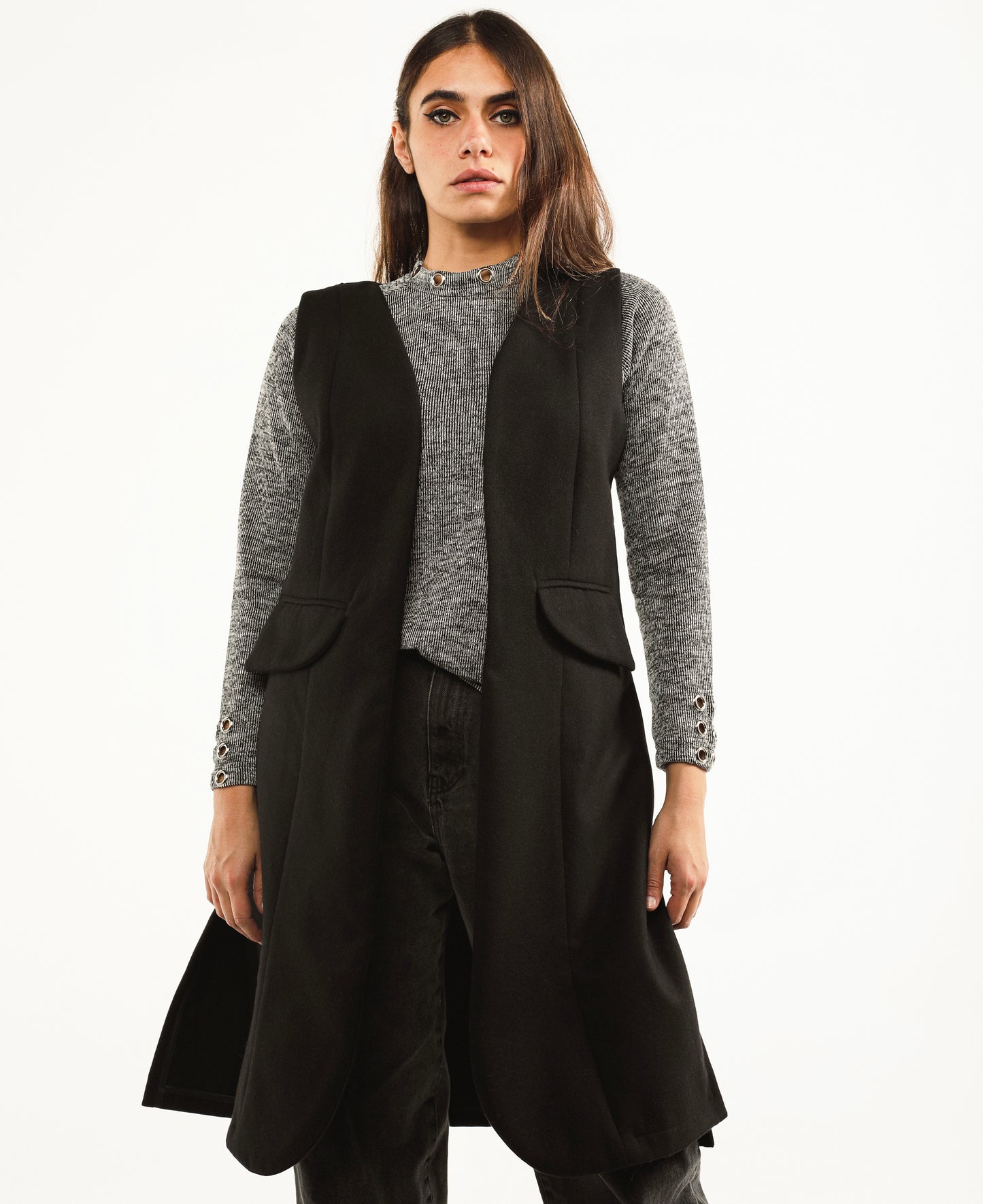 Long wool vest