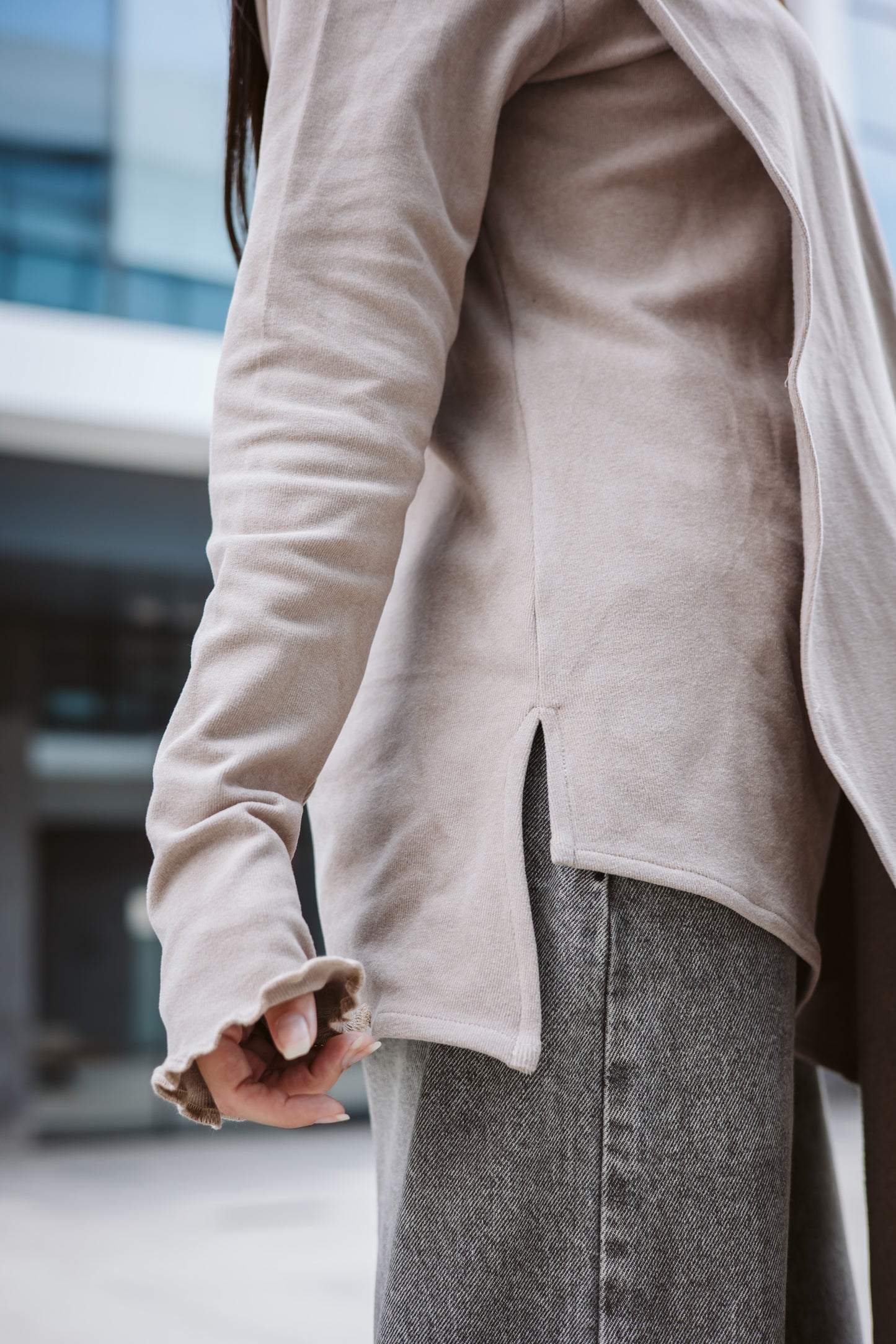 Scarfed wool Top