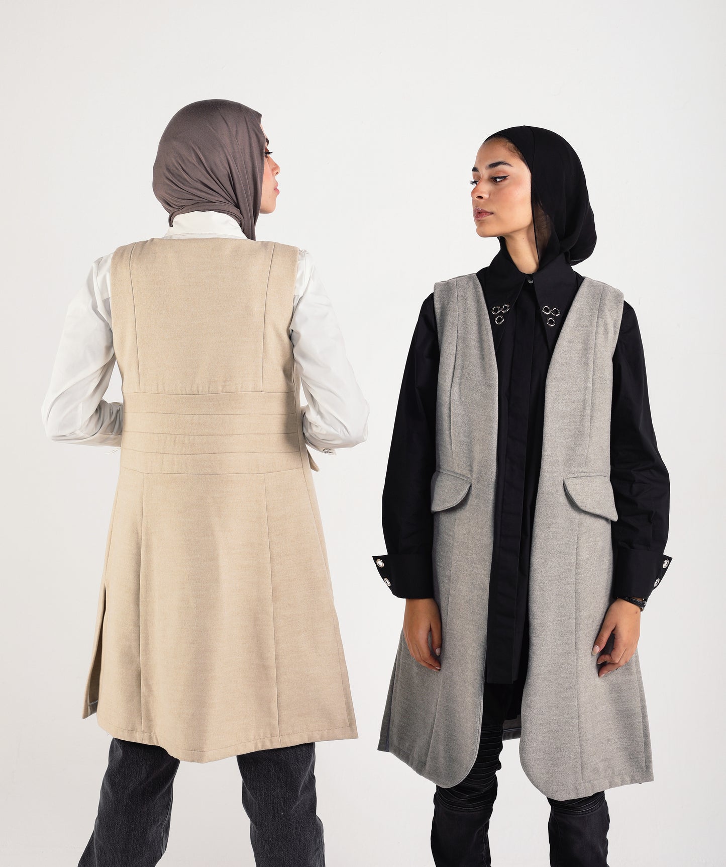 Long wool vest