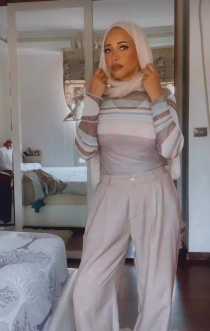 Tulle slim fitted top