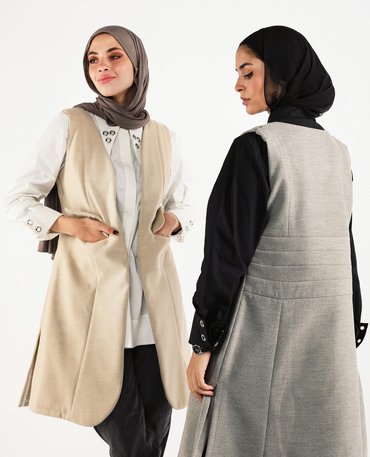 Long wool vest