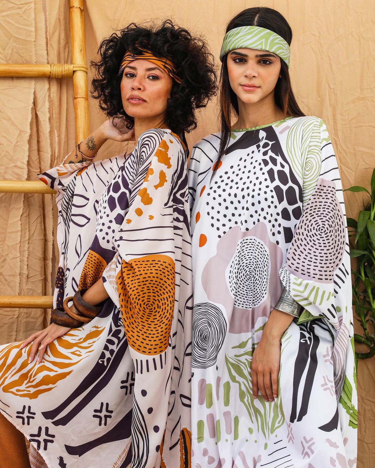 Afro prints satin poncho
