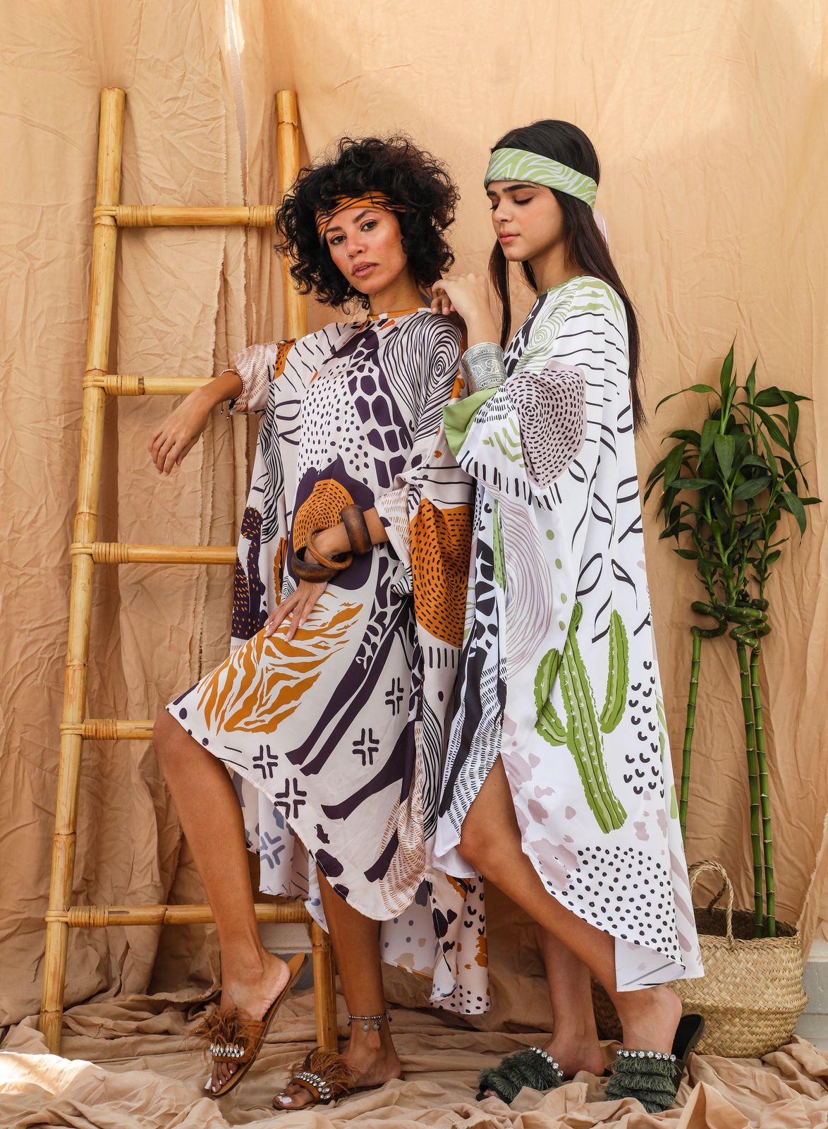Afro prints satin poncho