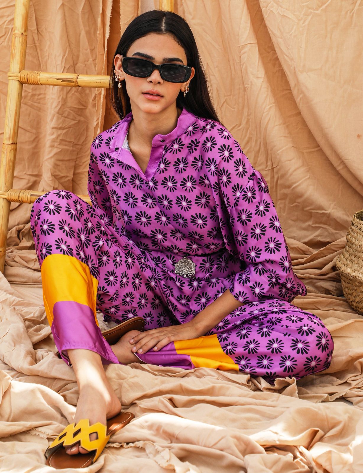 Flora satin set