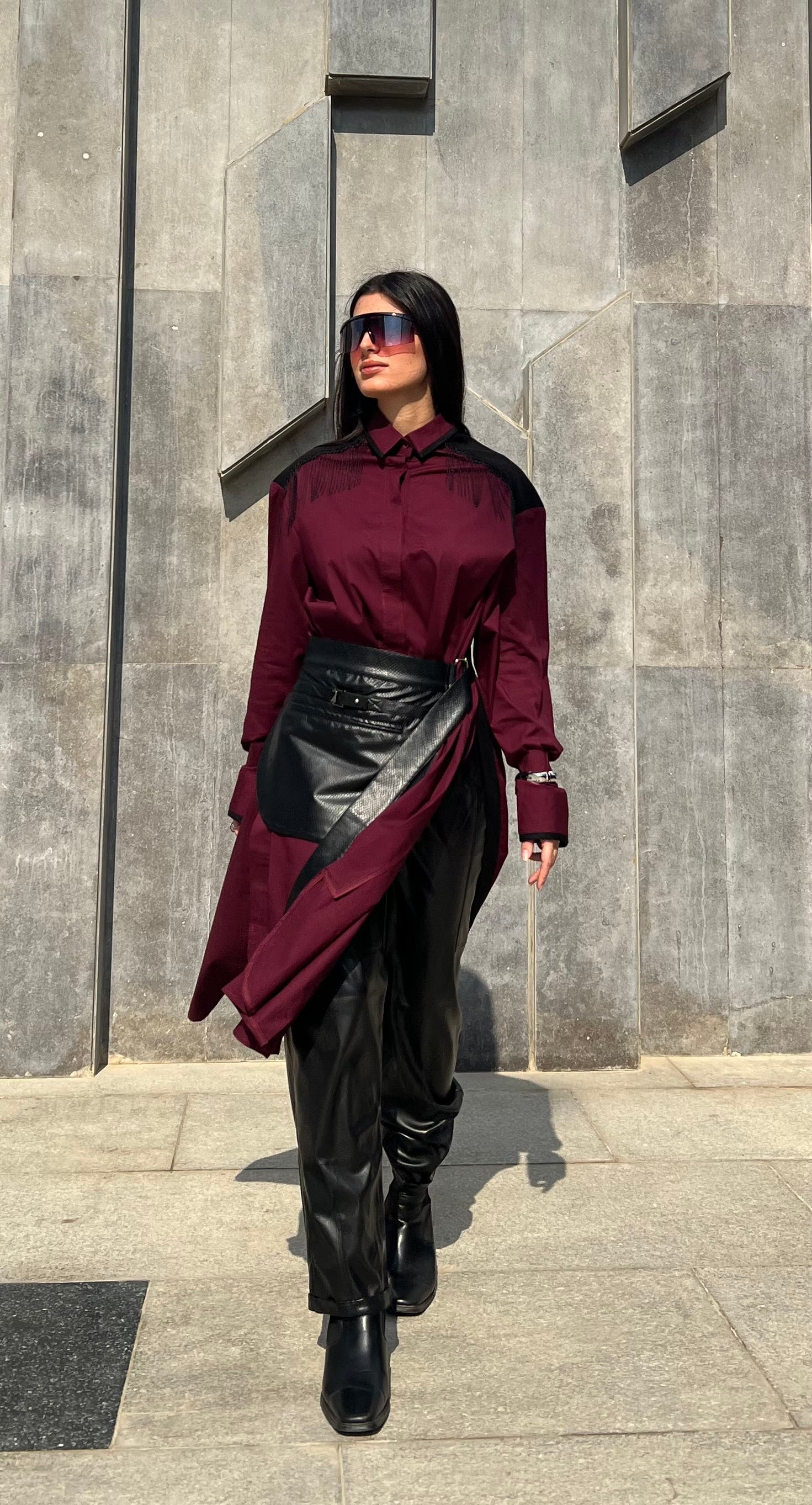 Shirt Dress With Slits