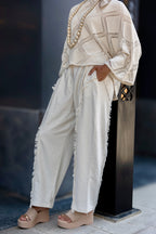 Fringed-Hem Linen pants