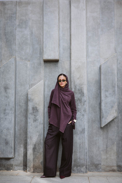 Scarfed wool Top