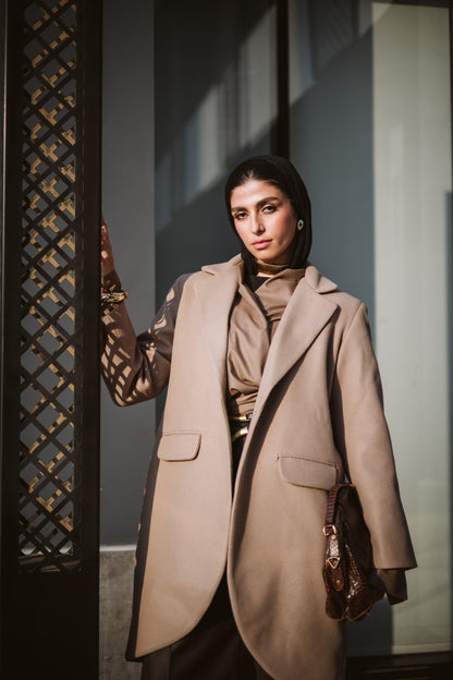 Asymmetrical wool coat