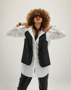 White Shirt with Attached Vest