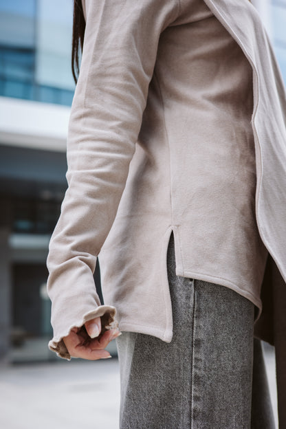 Scarfed wool Top