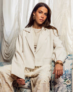 Flora Fringes Cropped Blazer