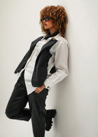 White Shirt with Attached Vest