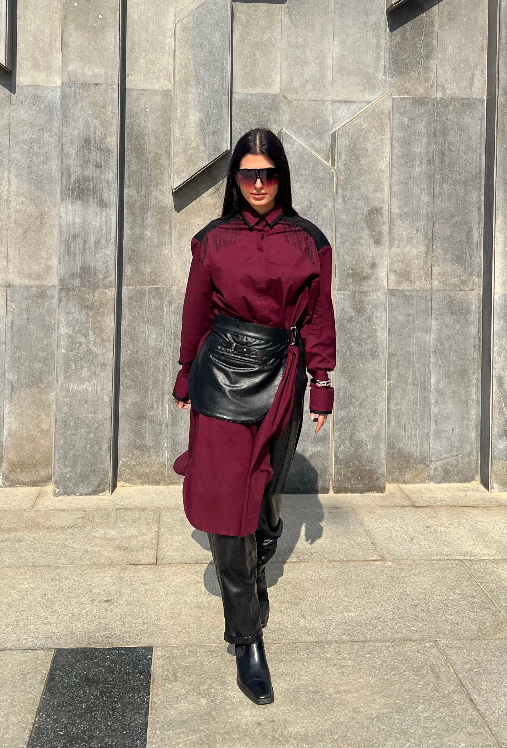 Shirt Dress With Slits