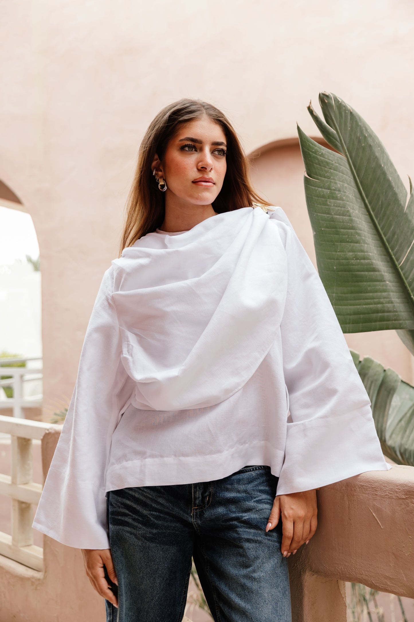 Scarfed Draped top
