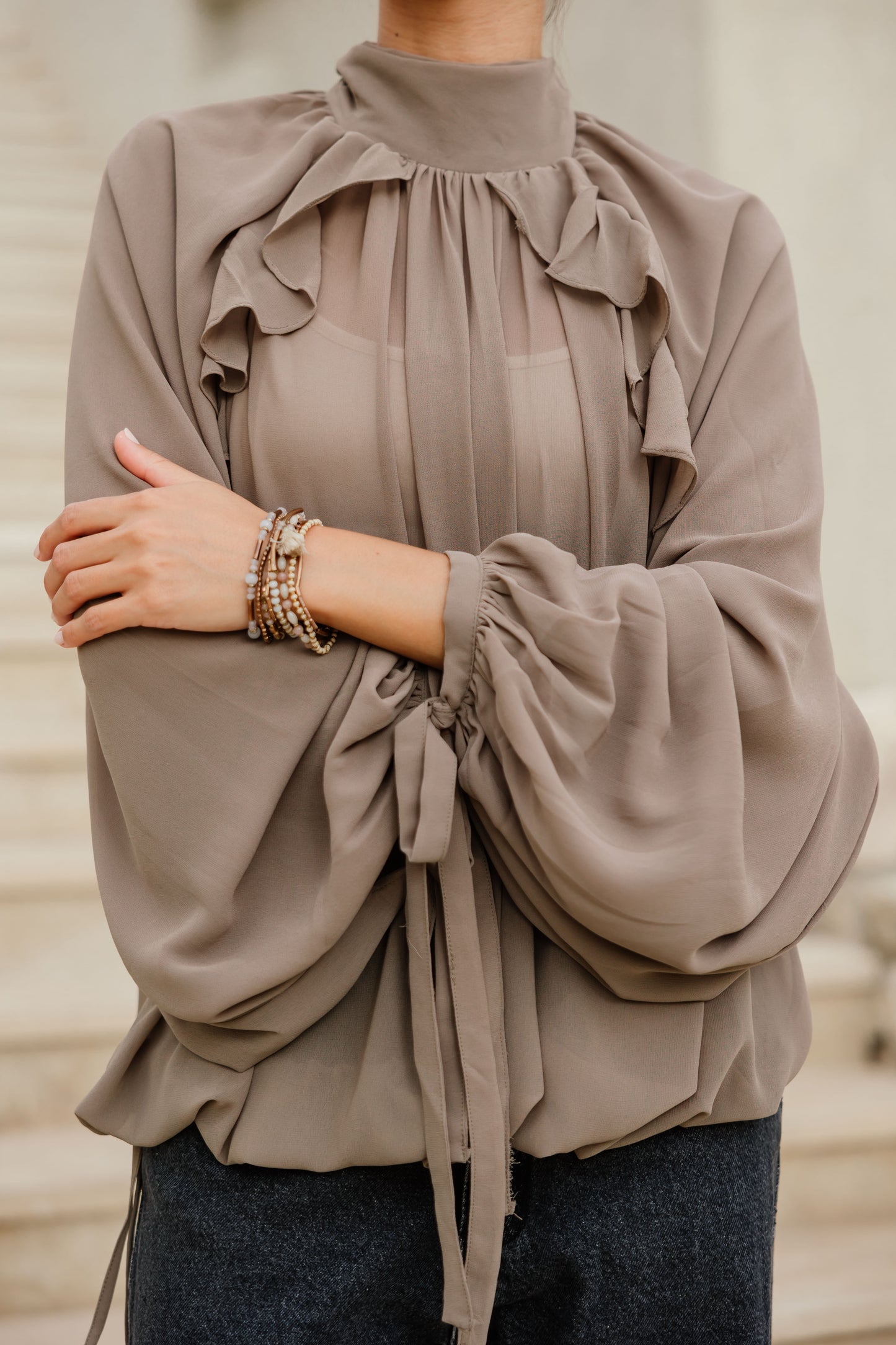 Sheer Ruffles Top