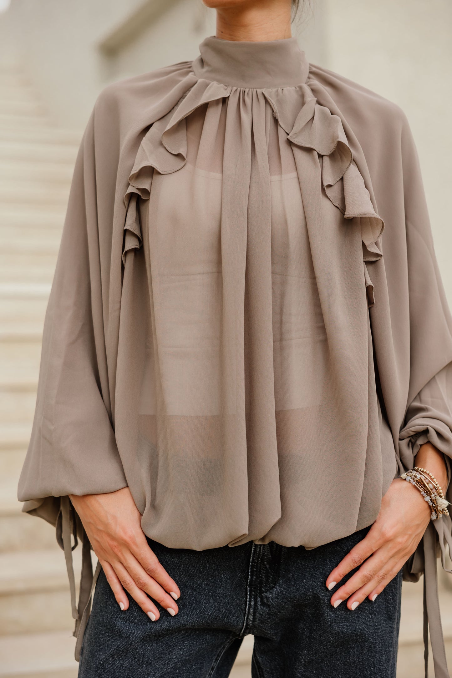 Sheer Ruffles Top