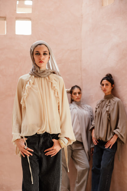Sheer Ruffles Top
