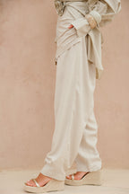 Curve Pocket Linen Pants