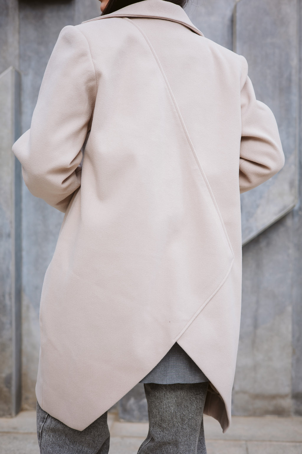 Asymmetrical Wool Coat