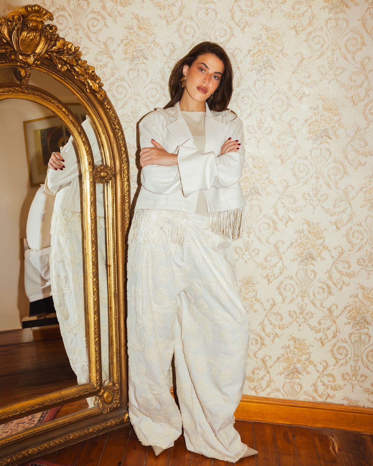 Flora Embroidered Linen Pants