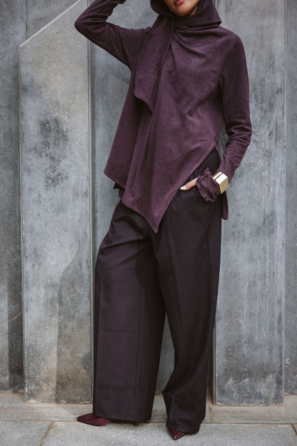 Scarfed wool Top