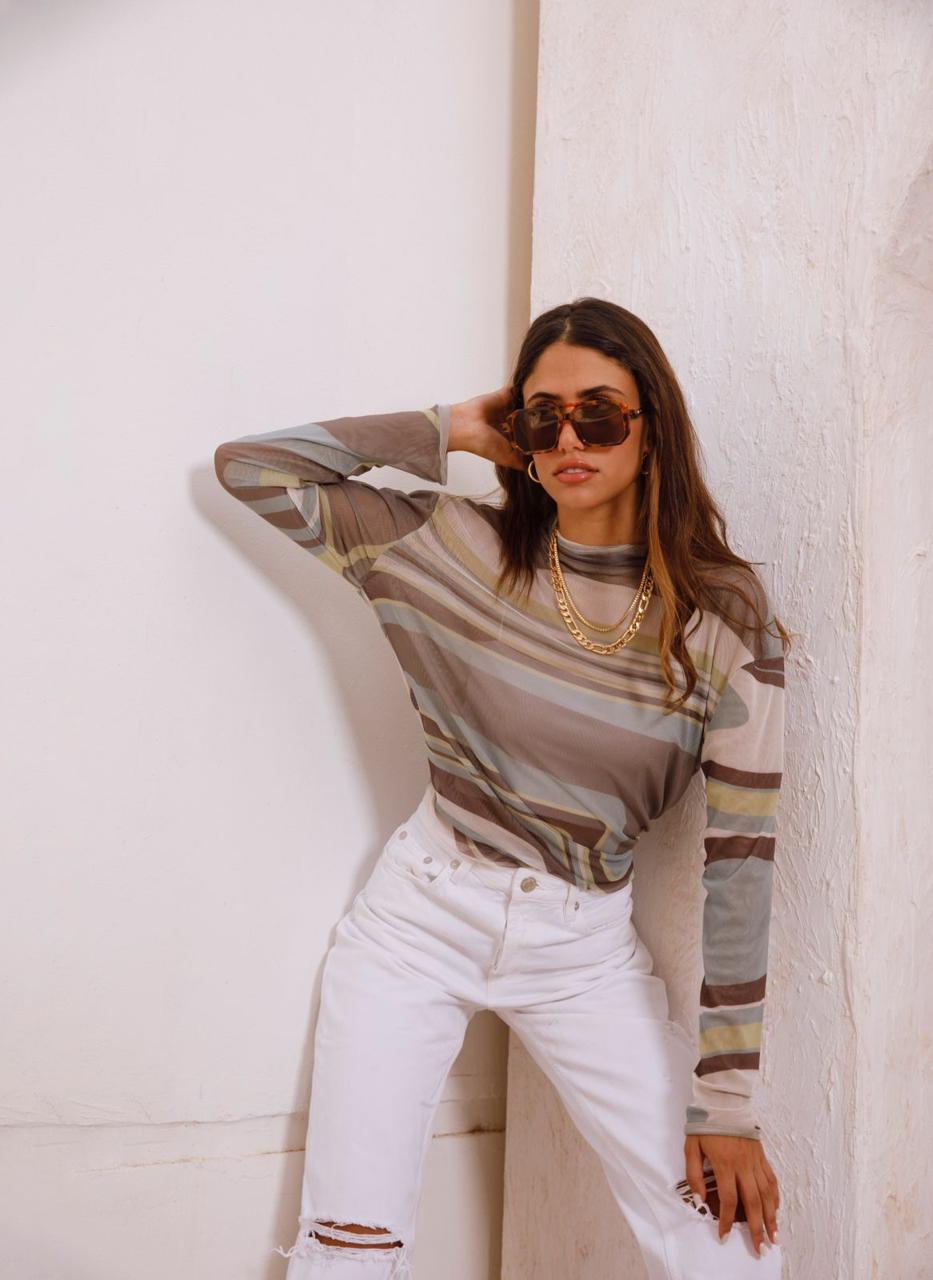 Tulle Slim Fitted Top