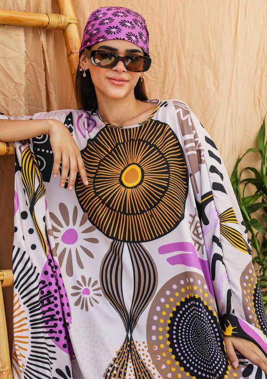 Afro prints satin poncho