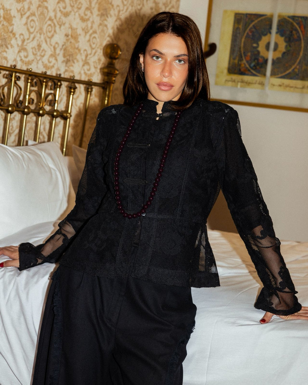 Camellia top (Black )