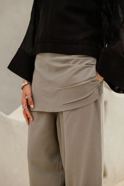 Curve pocket Linen Pants